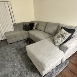 Grey soft touch velvet couch 