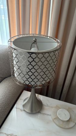 Modern Brushed Nickel Table Lamp (Set of 2)