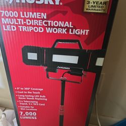 New In Box Husky 7000 Lumen Tripod Work Light (Plug In)
