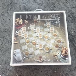 Glass Mini Mug Checker Set