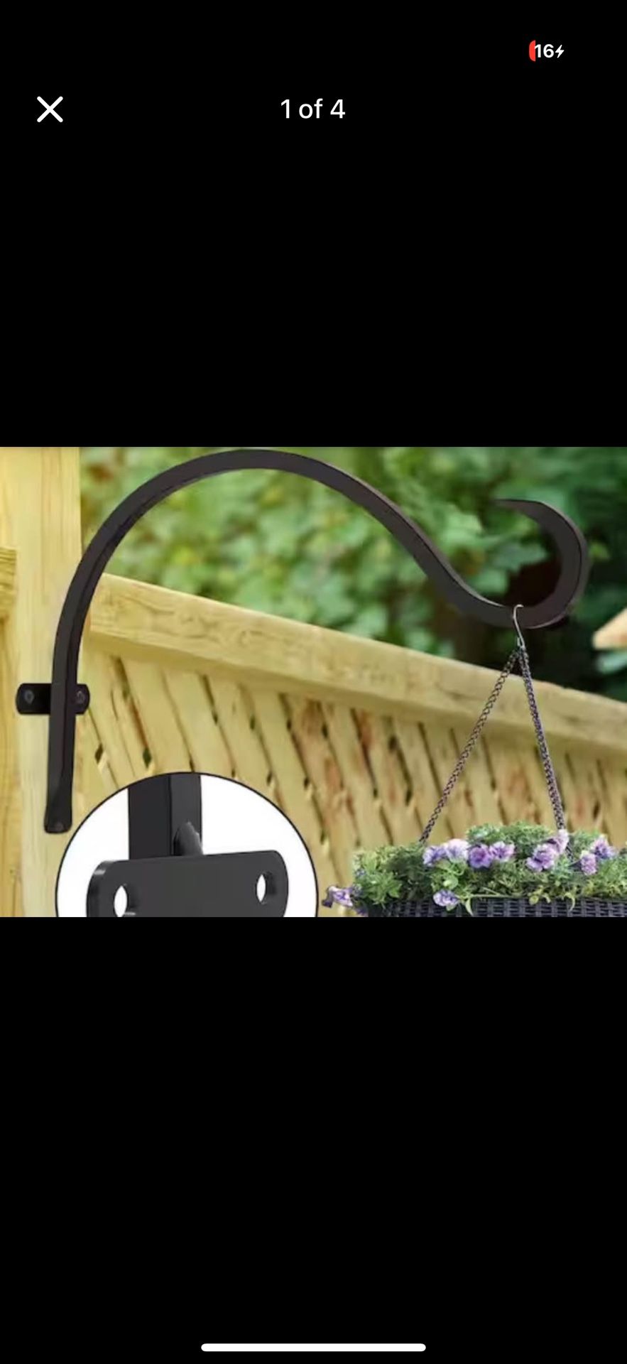 Flower Hanging Wall Hook Bracket