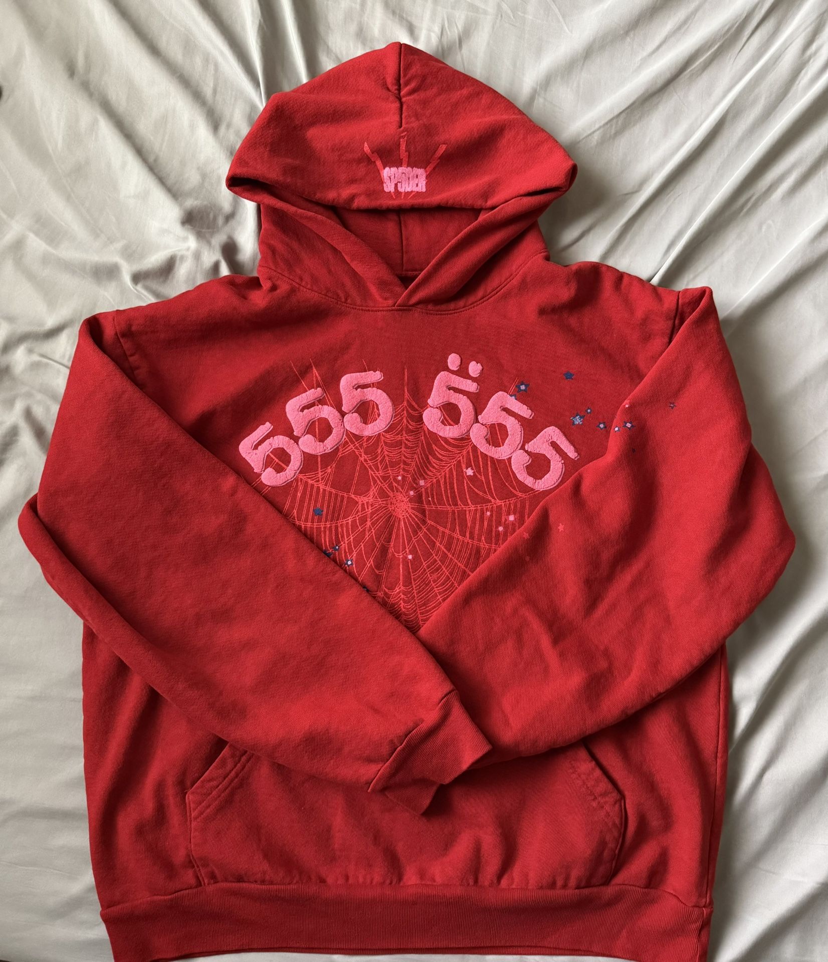 Large Red 555 Spider Hoodie