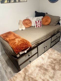 Twin storage bed