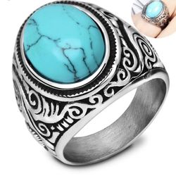 High Quality Vintage Style Turquoise Silver Ring 