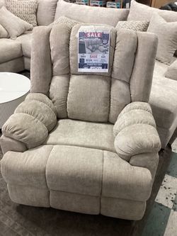 Power Recliner Chair in Beige Fabric