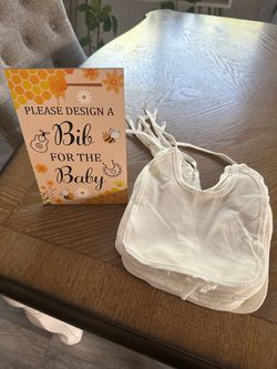 Baby Shower Design a Bib Activity Sign & Bibs