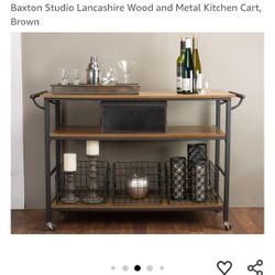 Braxton Studio Lancher Wood And Metal Cart