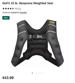 GoFit 10 Ib. Neoprene Weighted Vest