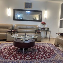 Leather Two loveseats And Accenture With coffee table