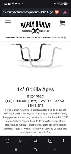Burly Brand 14" Gorilla Ape Hangers
