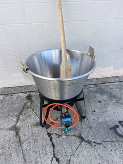 Caso De Acero Inoxidable Y Vase Y Quemador Para 75 Libras De Capacidad Algo Bien 