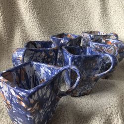 Set Of 6 Handcrafted Mugs