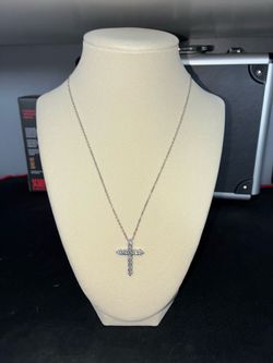 18”Inch Moissanite Unisex Cross Necklace