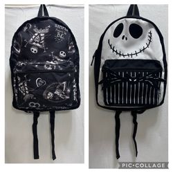 Disney Nightmare Before Christmas Flip Pak Reversible Backpack Jack & Sally Blk