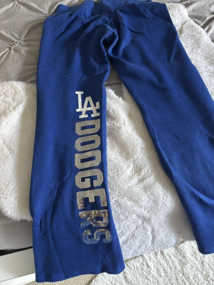 LA Dodgers Victoria Secret Small  Pink Flare Leggings Yoga Pants 