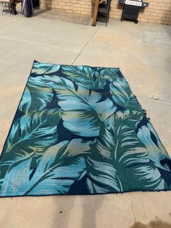 Large Tropical Leaf Outdoor Area Rug