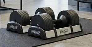 Brand new in the box pair of GR8FLEX adjustable dumbbells each changes weight from 10 to 55 lbs
