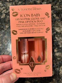 NEW CHARLOTTE TILBURY ICON BABY FRESH PINK GLOSS AND PINK LIPSTICK DUO GIFT SET $15!