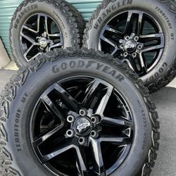 New 18" inch oem chevy silverado trail boss 1500 tahoe suburban wheels rims goodyear LT275/65R18 Hablo Espanol