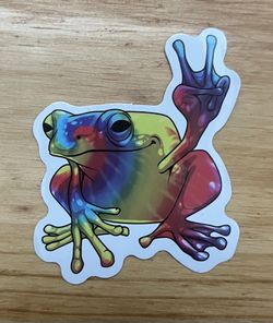 Radiant Peace Frog Sticker