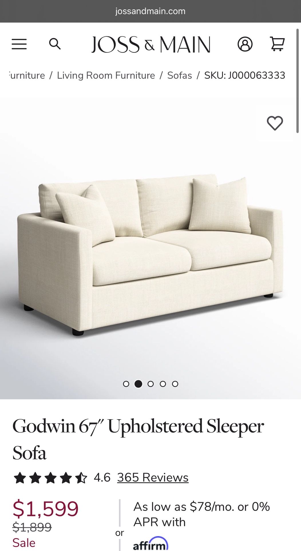 Joss & Main Sleeper Sofa