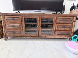 Full size wood TV stand