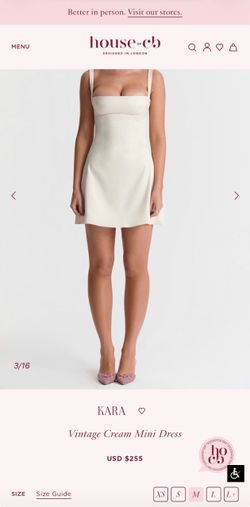 House of CB Kara Dress size 4 Ivory