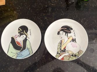 Set of two 71/2 inch Vintage porcelain decorative plates by Andrea by Sadek