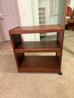 3-Tier Rolling Wood Printer Stand / Utility Cart – Great Condition