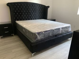 New In Box King Bed Frame With Mattress (Read Description Below)