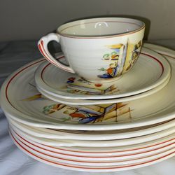 Edwin M Knowles China Tia Juana MEXICAN Southwest Cup plates Saucers lot 1930-40