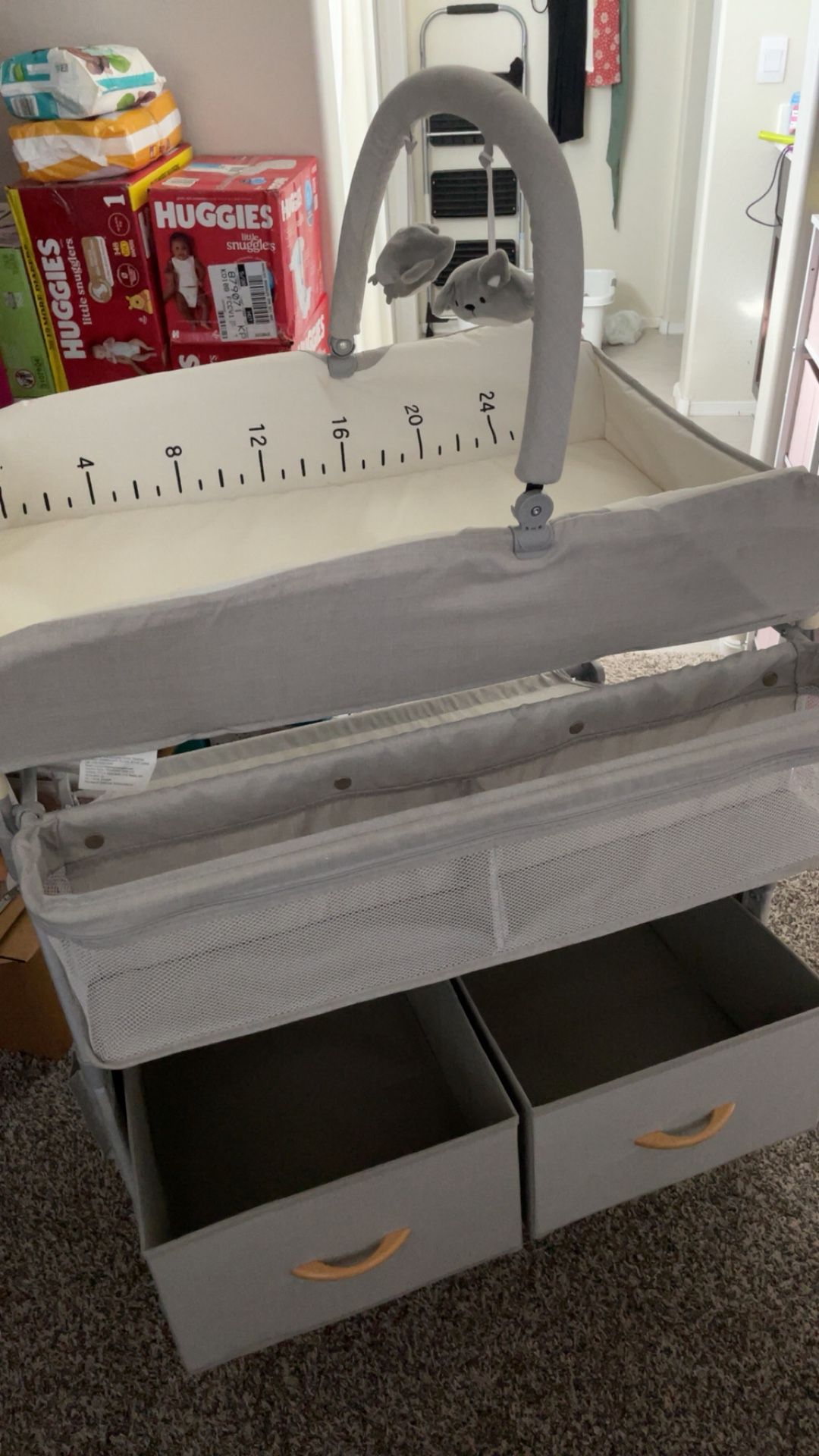 Grey And White Changing Table For Baby