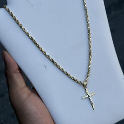 Solid 10k Gold Rope Chain 