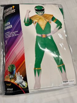 Halloween Power Rangers Green Ranger mens large Adult Costume
