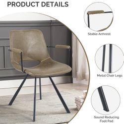 Set Of 4- Green Leather Dining Chair 