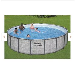 Steel  Pro MAX 18 ft. Round 48 in. Deep Metal Frame Pool Set