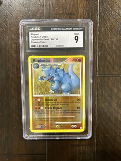Rhydon Reverse Holo Diamond & Pearl ENG 2007 60/130 CGC 9 Graded 🚩LOW POP ‼️