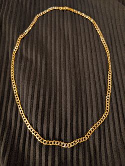 Real 14k Gold Curb Chain Necklace, 22", 13.5g