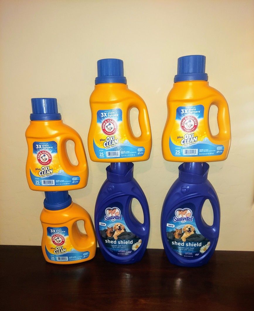 Laundry Supplies Bundle (4 Detergent & 2 fabric Softeners)