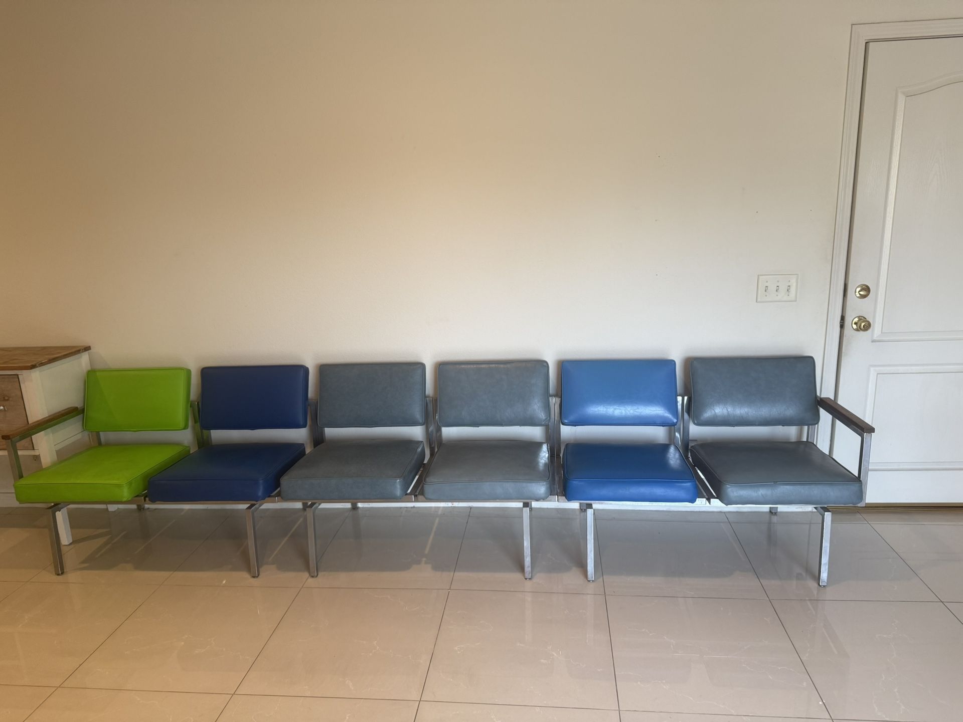 3pcs 6 Seats Retro Vintage Mid Century Chair Chairs Set
