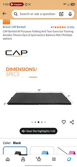 CAP Barbell All Purpose Folding Anti Tear Exercise Training Aerobic Fitness Gym & Gymnastics Balance Mat | Multiple options