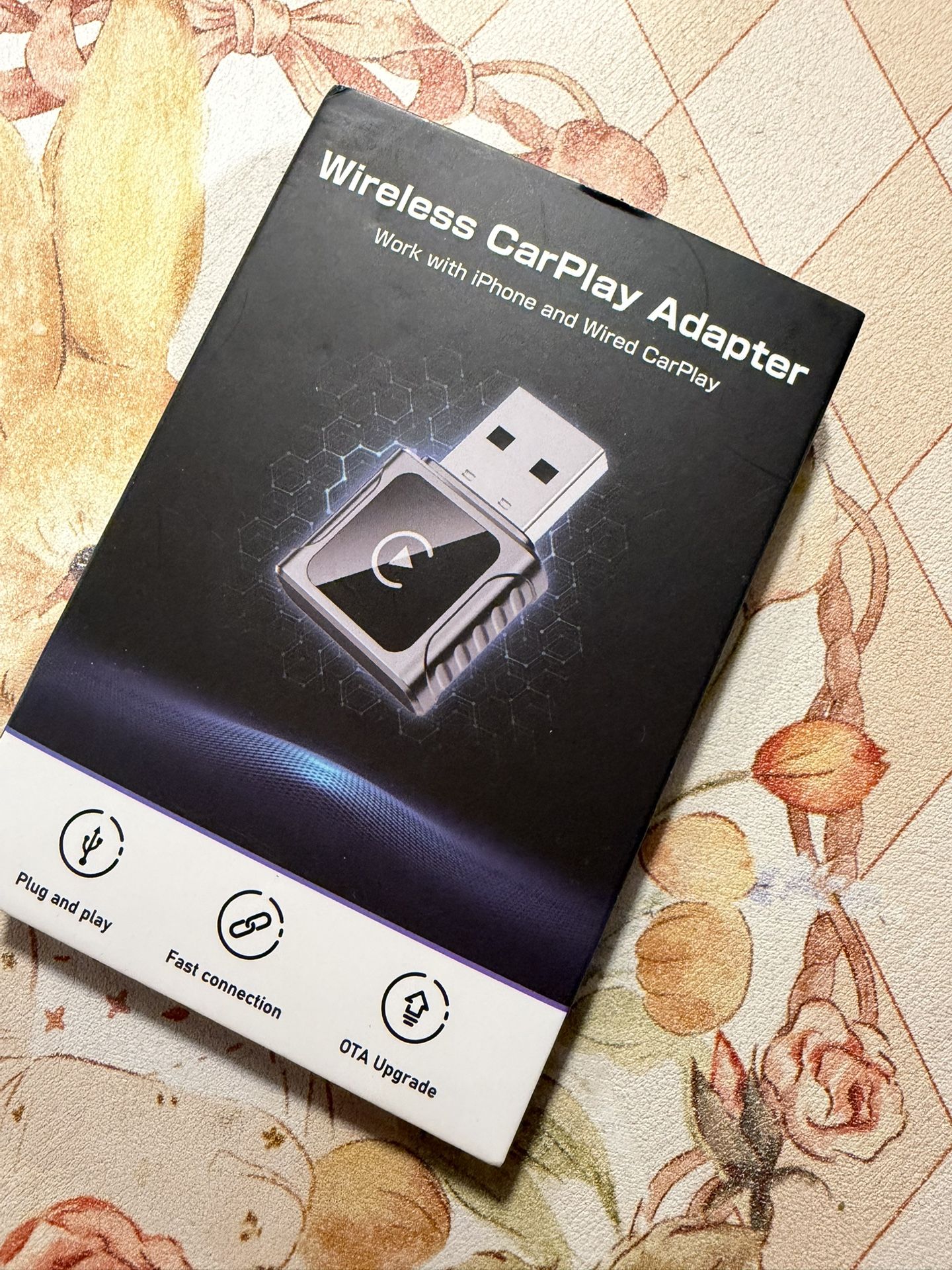 JDG Wireless CarPlay Adapter, Converts Wired CarPlay to Wireless, for Cars with Built-in Wired Apple Carplay, Super Mini USB Design Car Play Adapter f