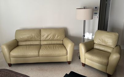 Leather Sofa and Recliner Chair