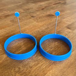 Silicone Egg/Pancake Rings, 4-Inch Round with Handles, Set of 2