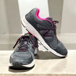 New Balance Womens Sz 9 495 V2 Running Shoes Gray WE495GP2 Lace Up Mesh Low