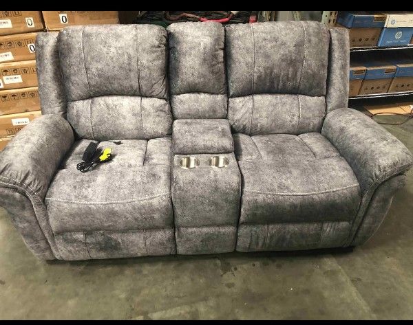 Gray Power Loveseat