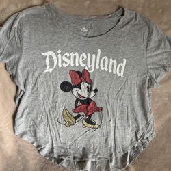Disneyland Resort Rhinestone Minnie Mouse Gray Blouse 2X