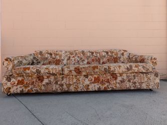 Vintage Floral Upholstered Three-Seat Sofa