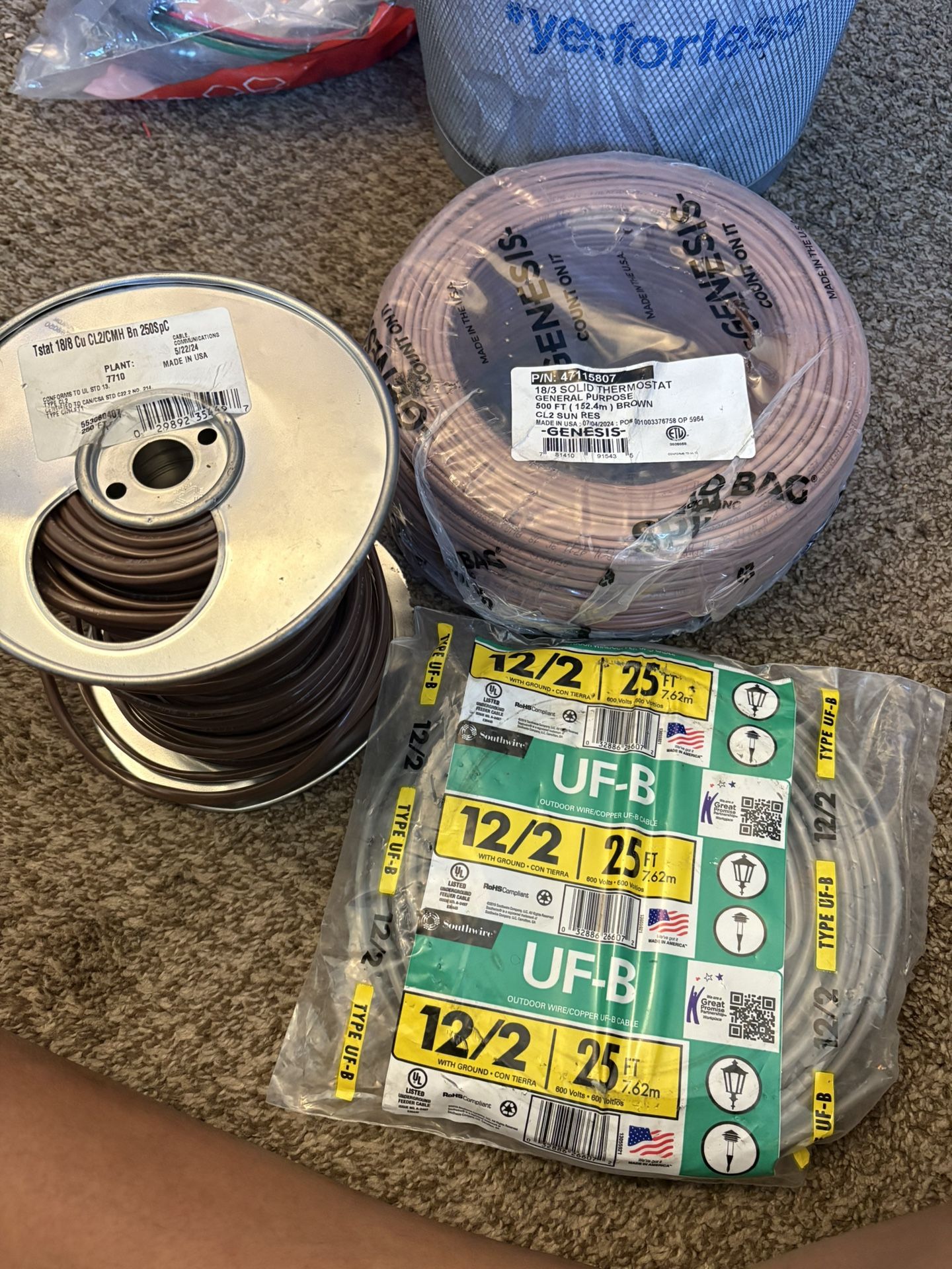 Selling a few rolls of brand-new And Used electrical wire