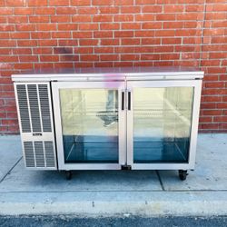 Perlick BBS60-SG 60" Bar Refrigerator - 2 Swinging Glass Doors, Stainless, 120v